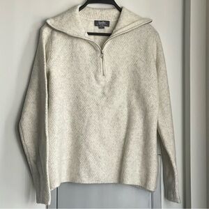 BELLE BY BELLDINI Light Heather Grey Quarter Zip Sweater
